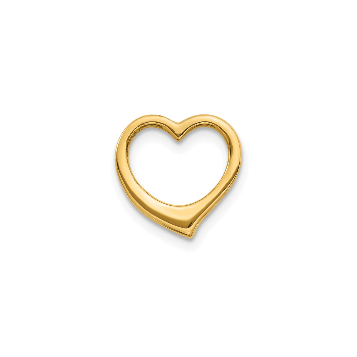 14k Yellow Gold Heart Pendant, Open Floating Heart Charm, Romantic Jewelry for Women