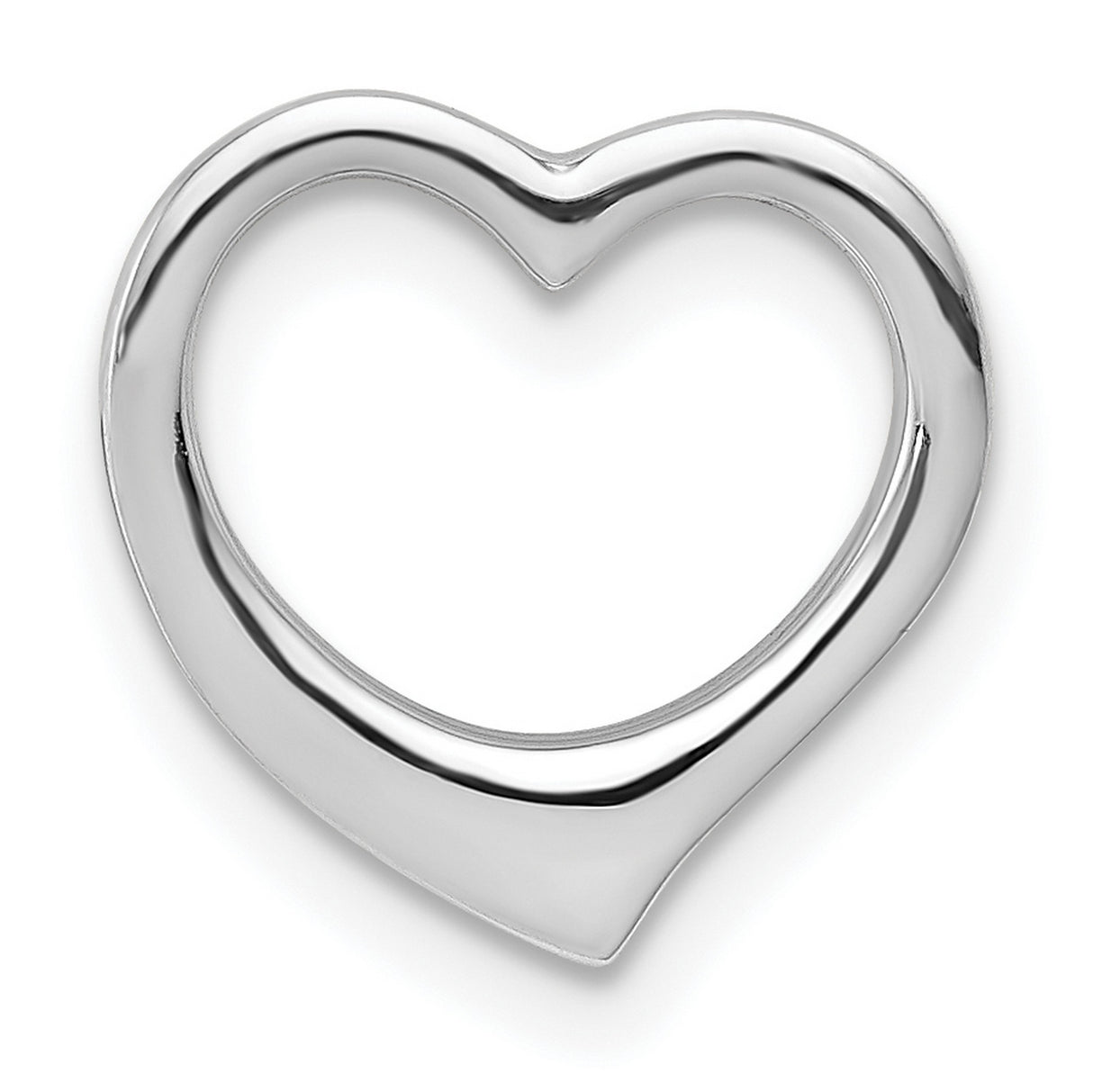 14k White Gold Heart Pendant, Open Minimalist Design, Romantic Jewelry for Women