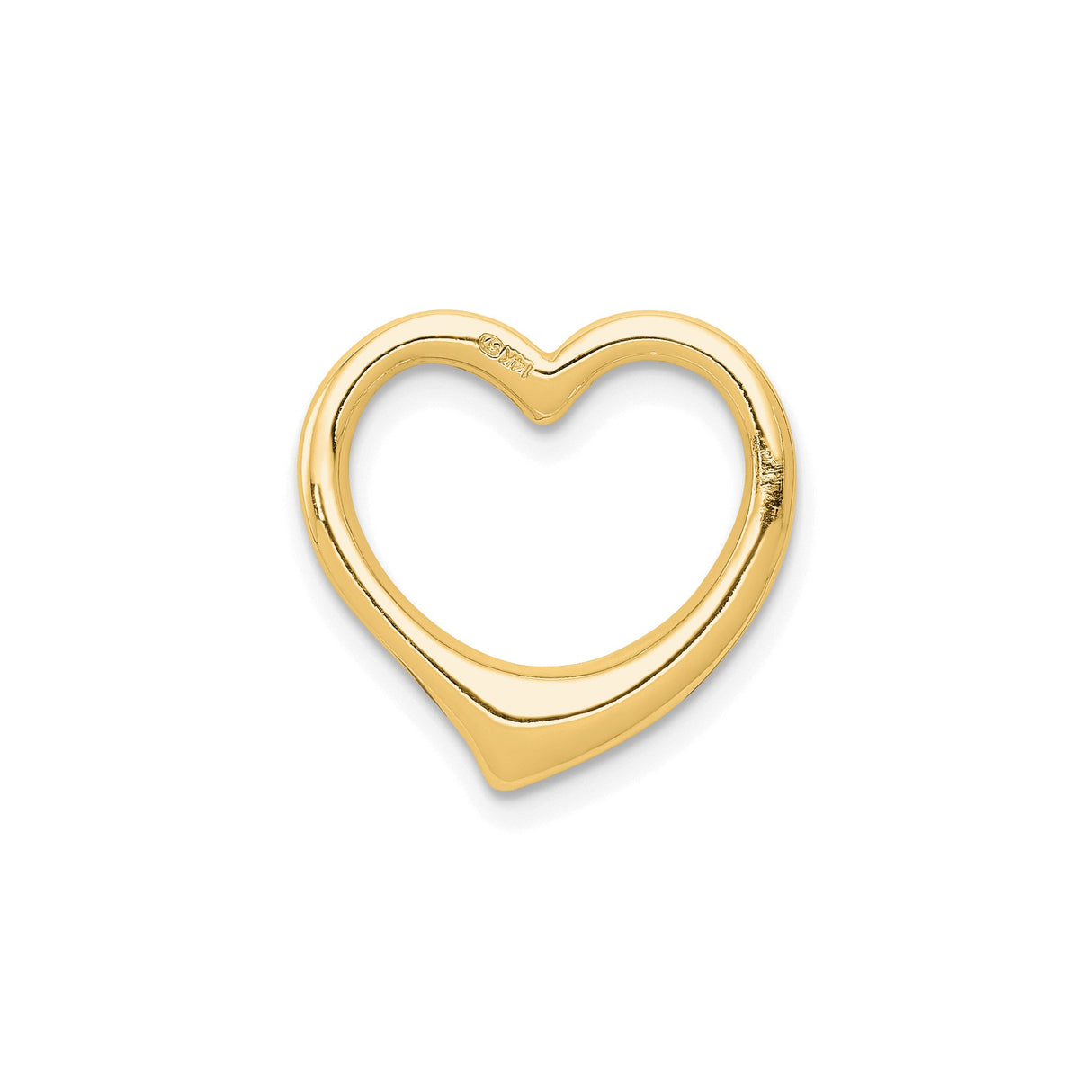 14k Yellow Gold Open Heart Pendant, Minimalist Floating Heart Charm for Women