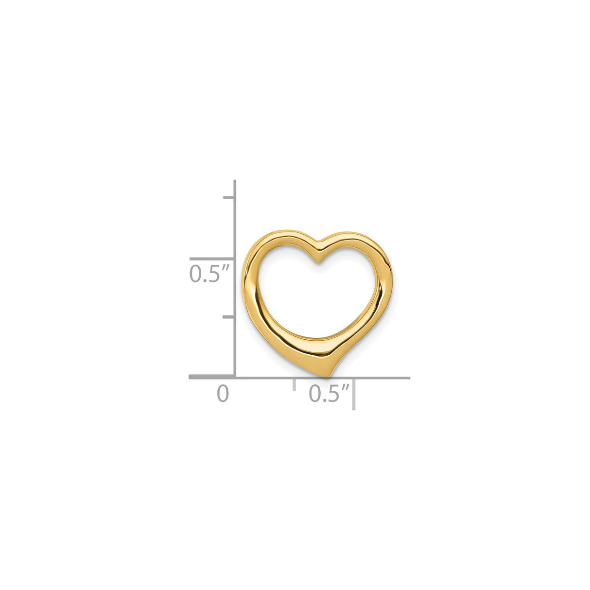 14k Yellow Gold Open Heart Pendant, Minimalist Floating Heart Charm for Women