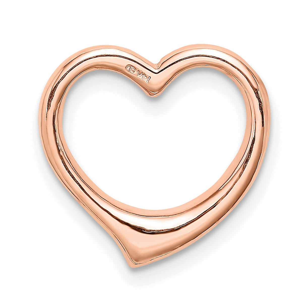 14k Rose Gold Heart Pendant with Open Design, Minimalist Style for Women