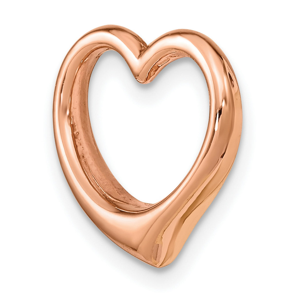 14k Rose Gold Heart Pendant with Open Design, Minimalist Style for Women