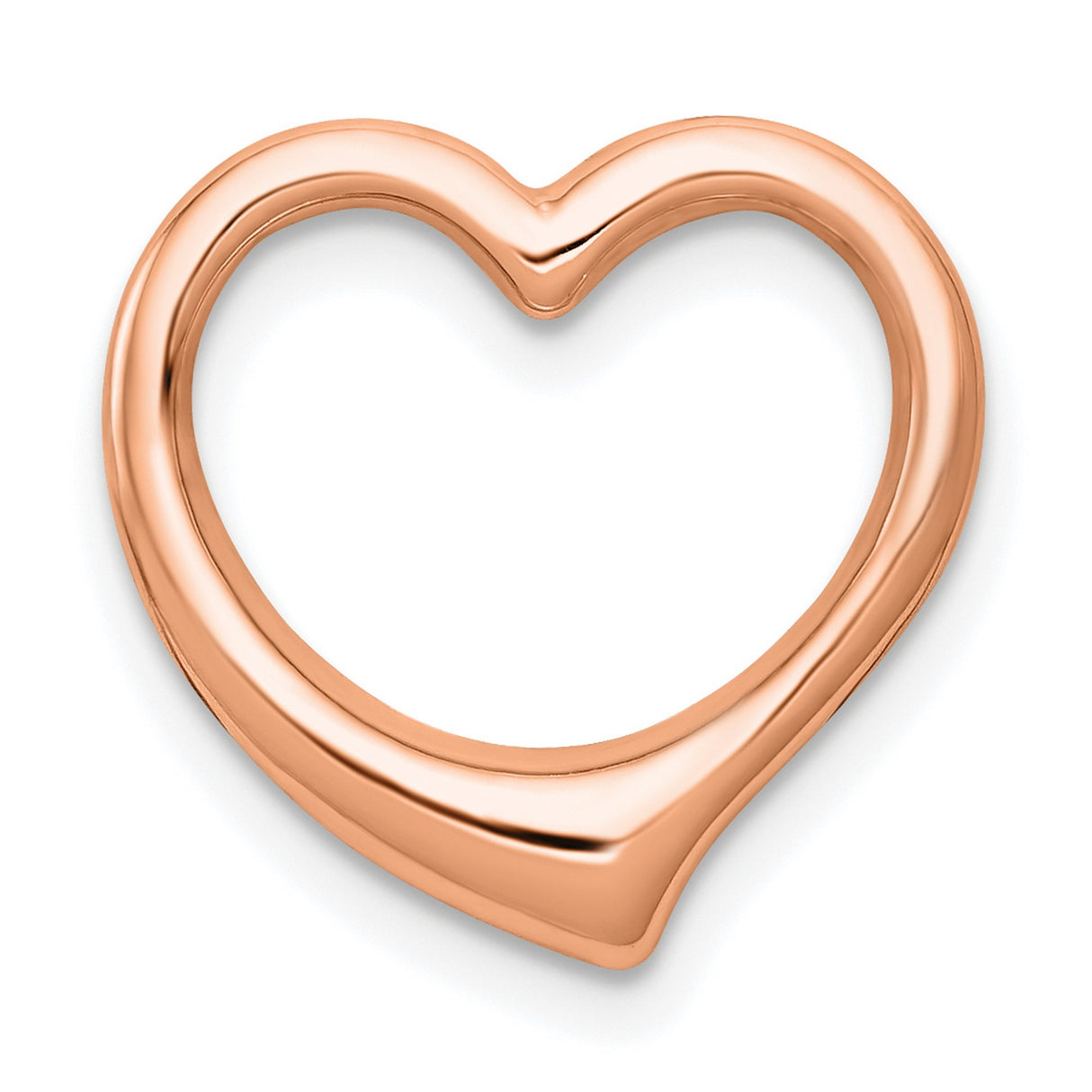 14k Rose Gold Heart Pendant with Open Design, Minimalist Style for Women
