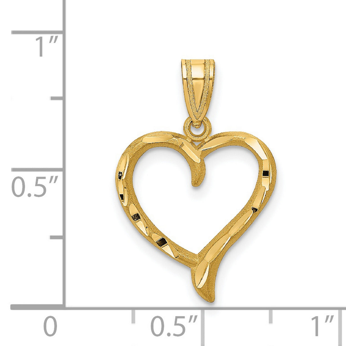 Heart Charm Pendant in Real 14k Yellow Gold