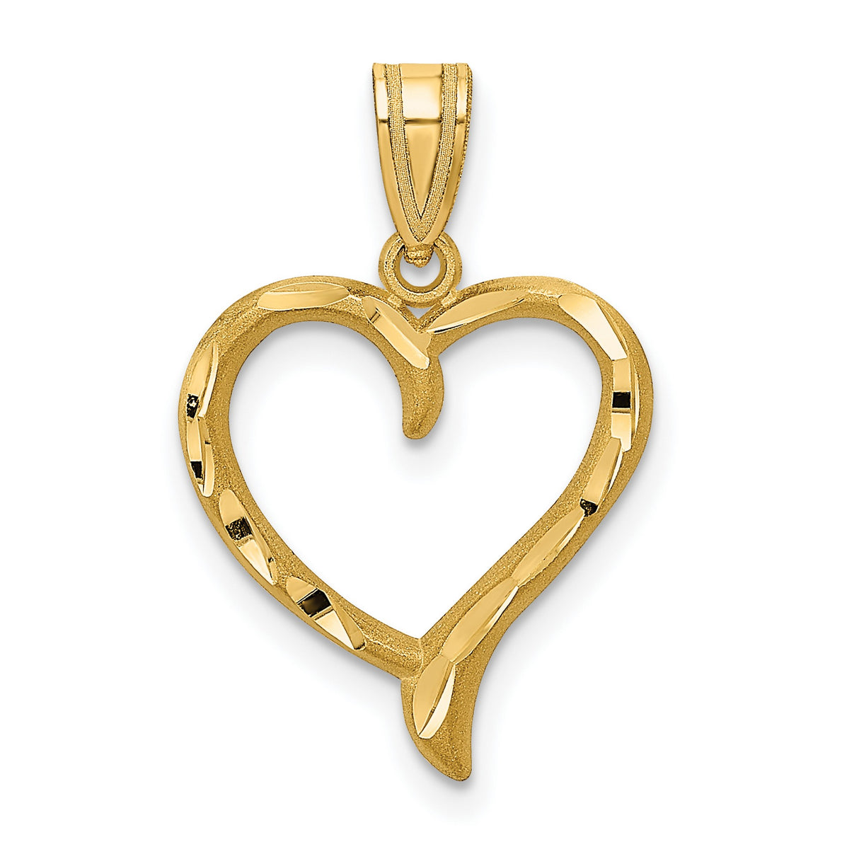 Heart Charm Pendant in Real 14k Yellow Gold