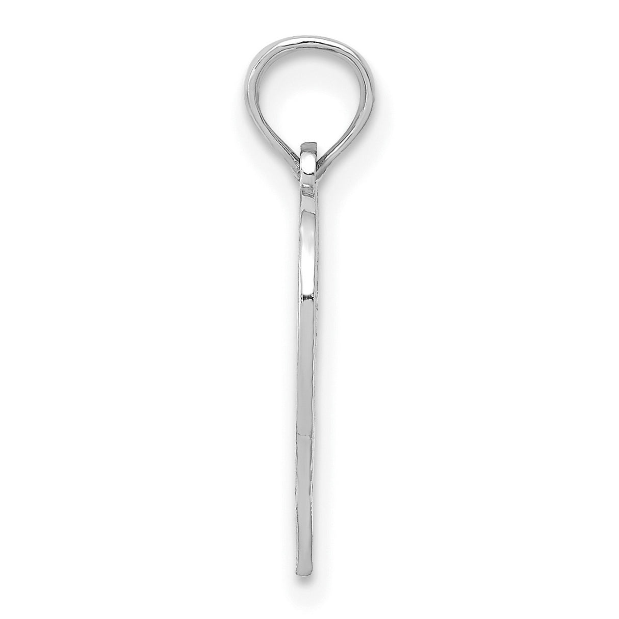 50 in Heart Cut-out Charm Pendant in Real 14k White Gold