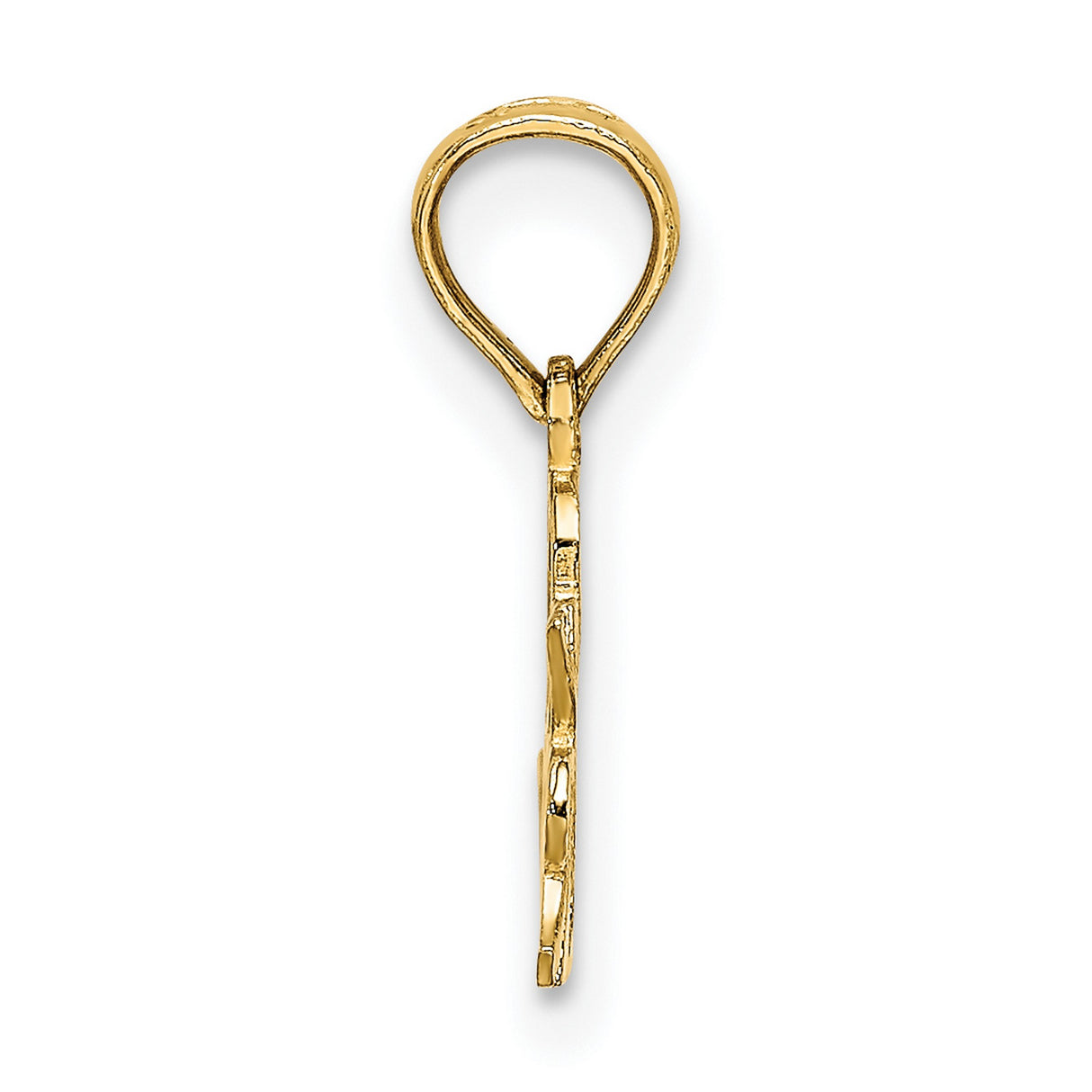 14k Yellow Gold Pendant, I Heart My Jeweler Design, Unisex Appreciation Charm