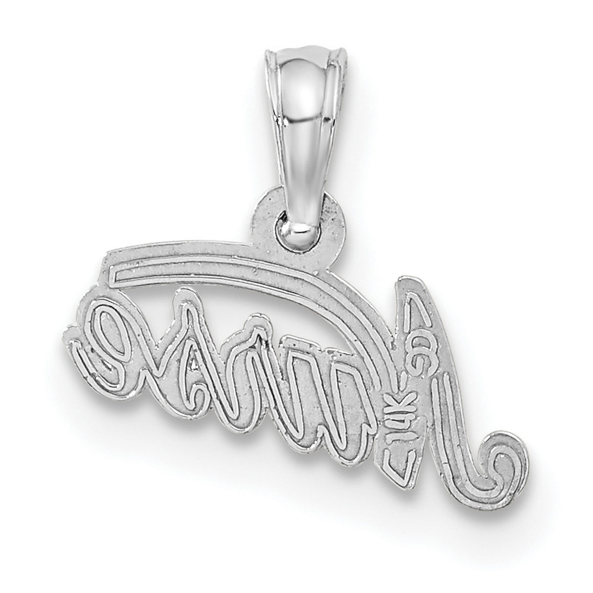 14k White Gold Nurse Pendant with Cursive Lettering, Medical Charm for Women