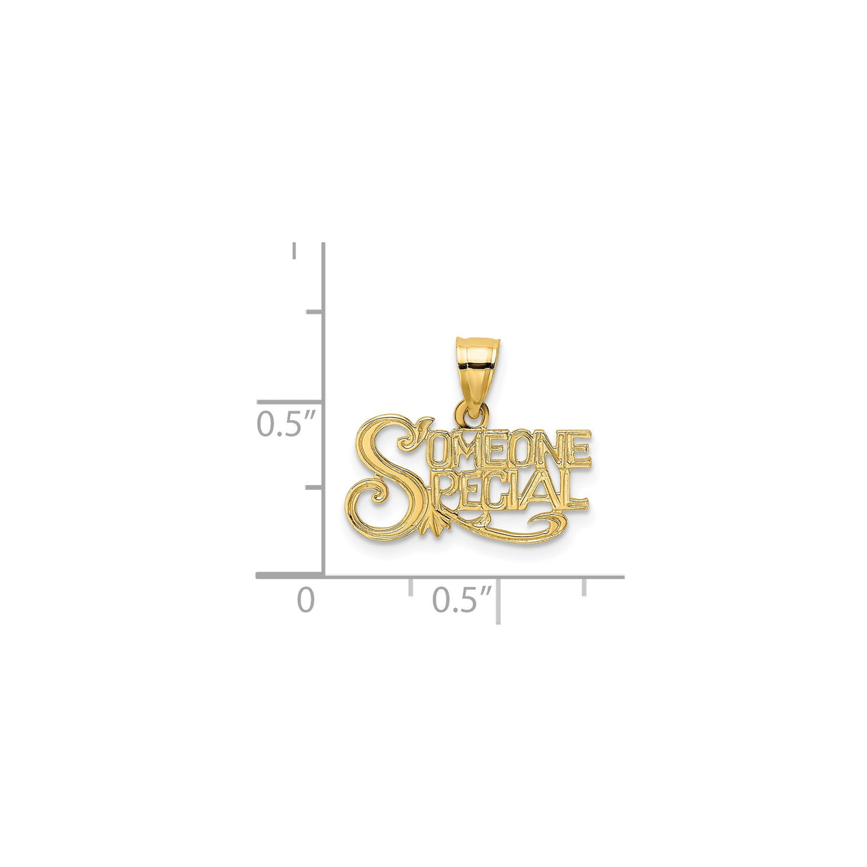 14k Yellow Gold Pendant, Someone Special Sentimental Message Charm for Women