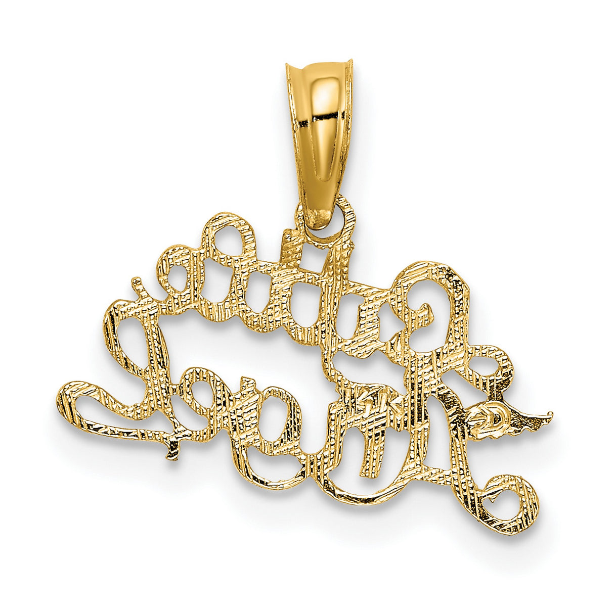 14k Yellow Gold Little Angel Pendant with Scripted Wings, Dainty Religious Charm for Women or Infants