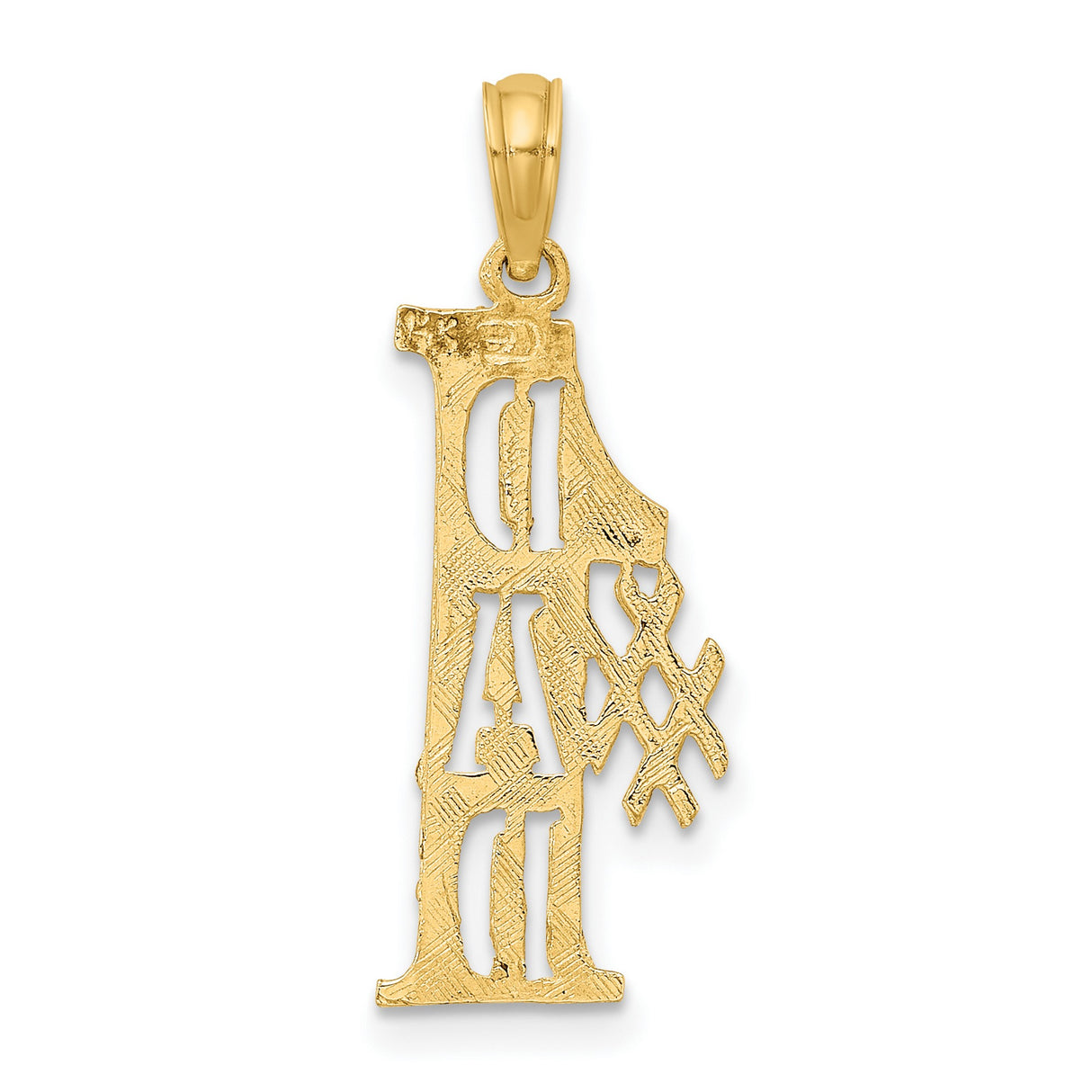 14k Yellow Gold Number One Dad Pendant with Cut-Out Design and Crossed Baseball Bats