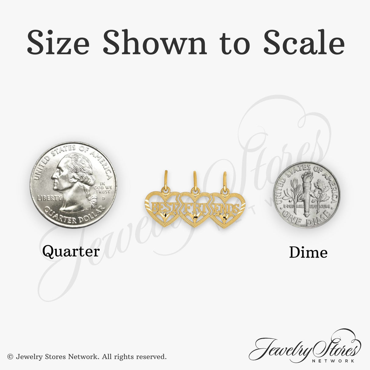 14k Yellow Gold Triple Heart Pendant with Interlocking Floral Charms, Friendship Jewelry for Women