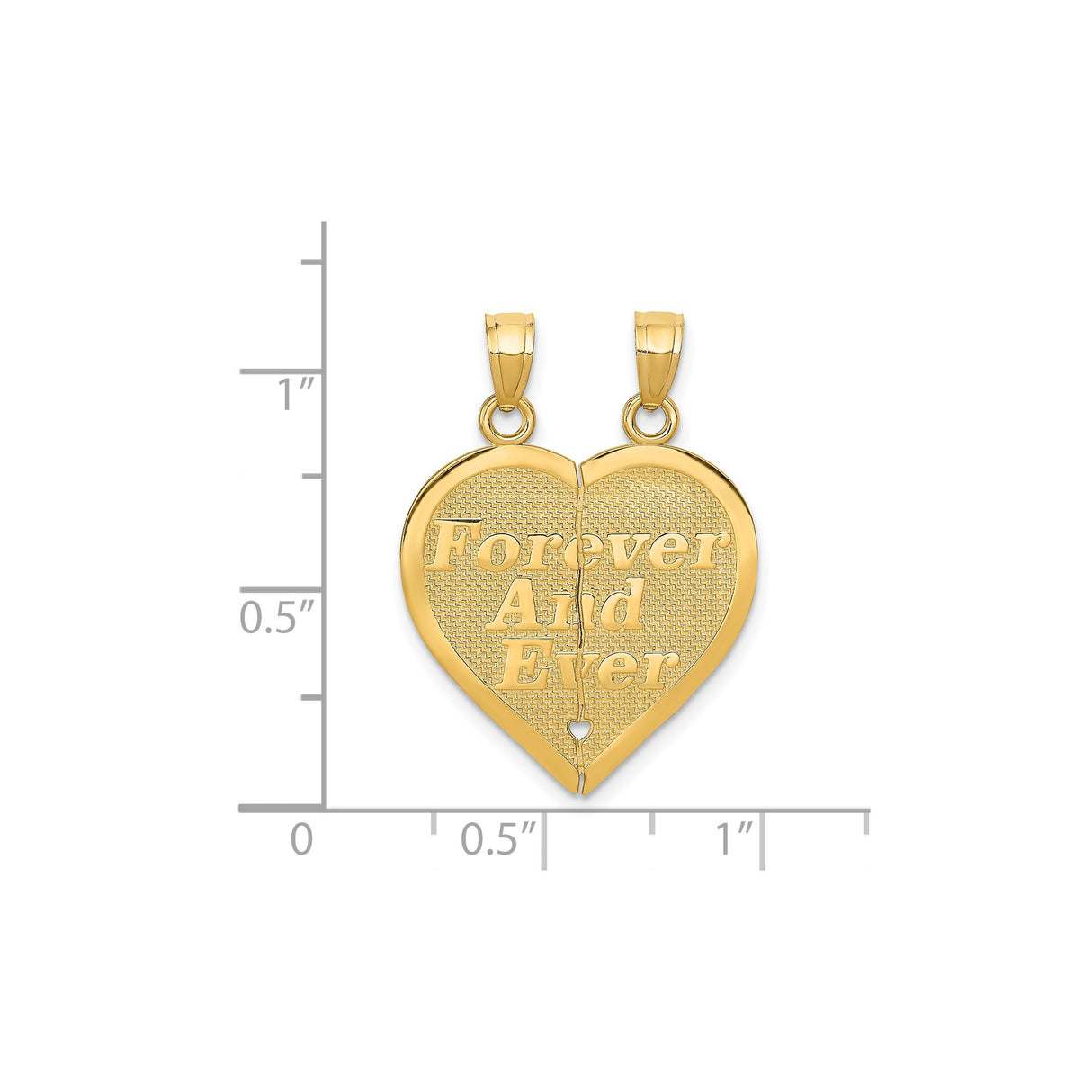 14k Yellow Gold Heart Breakaway Pendant with Dual Bail, Split Design, Symbolizing Love and Unity