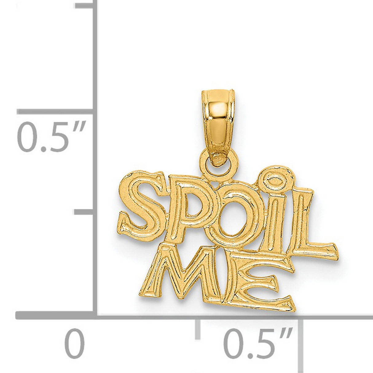14k Yellow Gold Pendant, Spoil Me Phrase Charm, Whimsical Flirty Statement Jewelry for Women