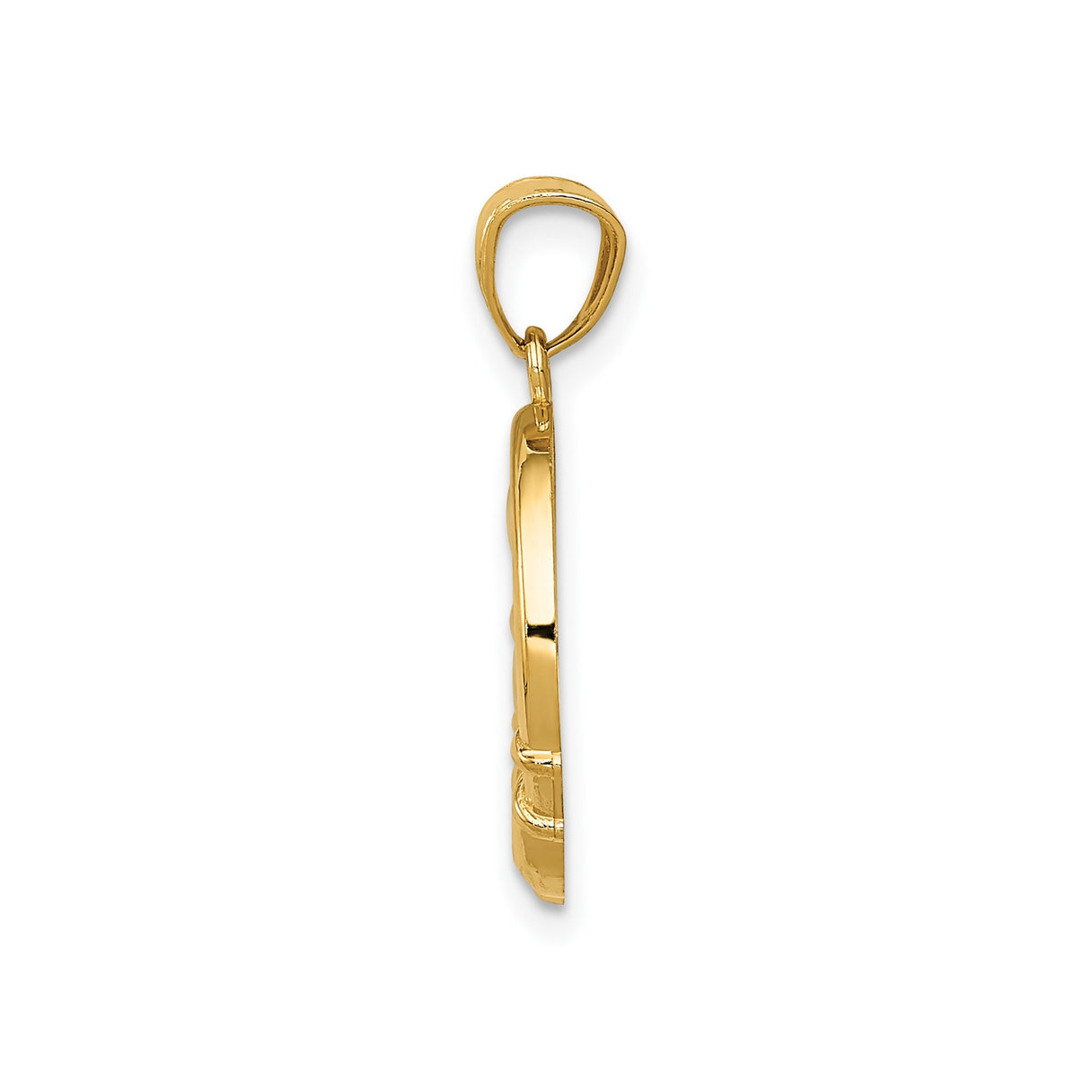 14k Multi-Tone Gold Claddagh Shamrock Pendant with Heart, Crown, and Hands Symbols, Celtic Irish Style