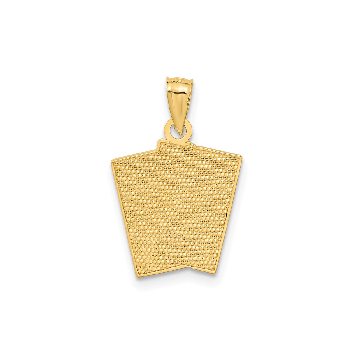 14k Yellow Gold Poker Pendant with Double Aces, All In Phrase, Casino Charm for Men