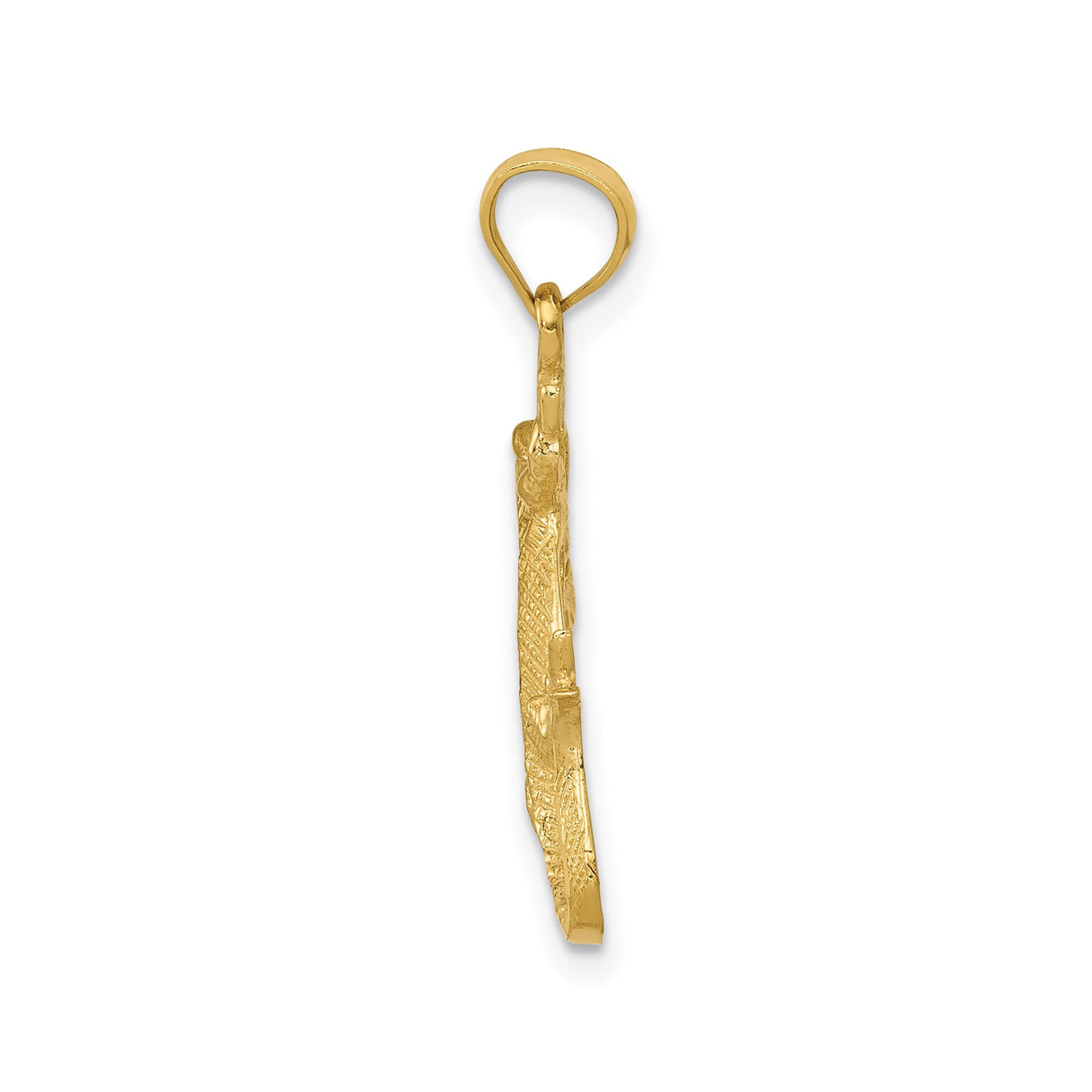 14k Yellow Gold Lizard Pendant, Textured Gecko Animal Charm, Spiritual Nature-Inspired Jewelry