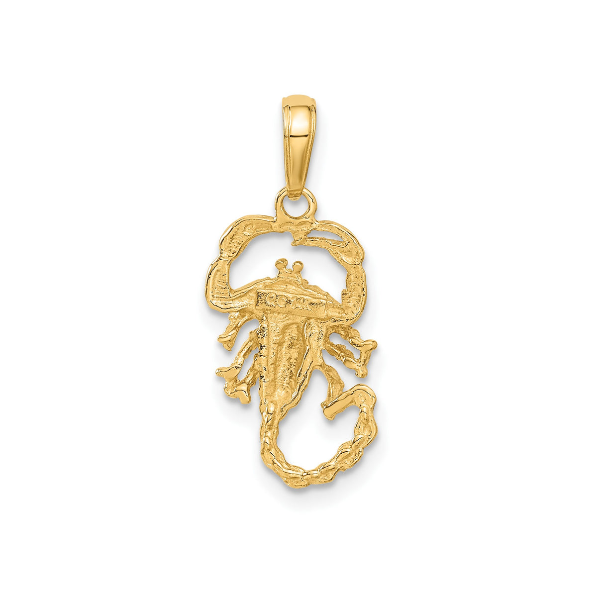 14k Yellow Gold Scorpion Pendant, Bold Zodiac Scorpio Jewelry for Men or Unisex