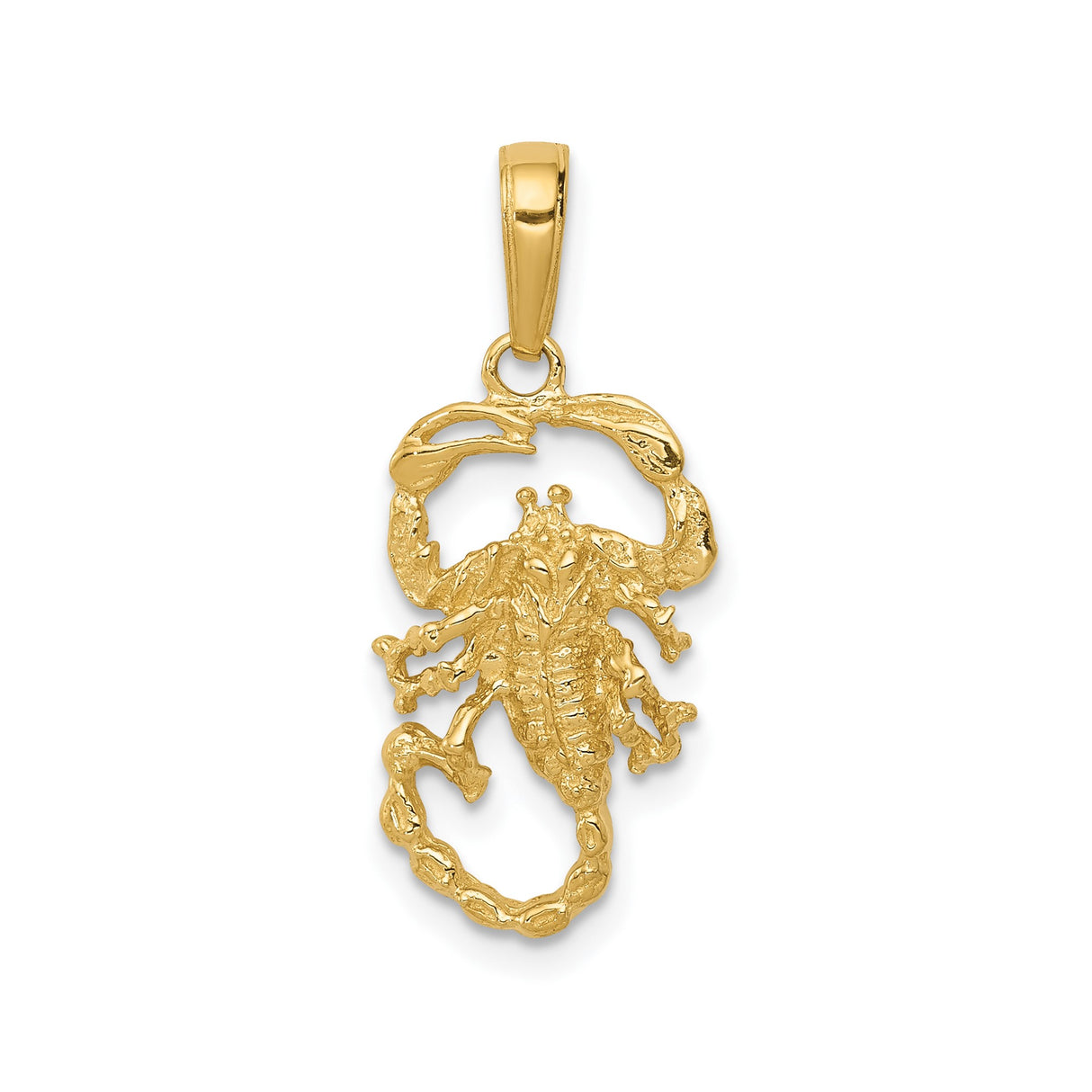 14k Yellow Gold Scorpion Pendant, Bold Zodiac Scorpio Jewelry for Men or Unisex