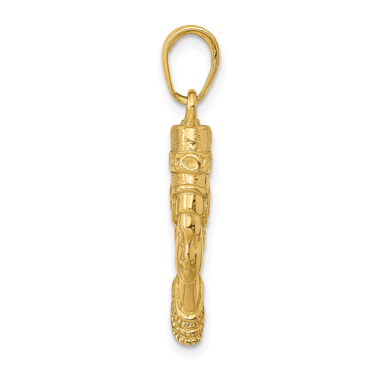 14k Yellow Gold Nefertiti Pendant with Detailed Headdress, Egyptian Queen Profile Charm