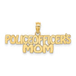 14k Yellow Gold Police Officers Mom Pendant, Honor Badge Charm for Women