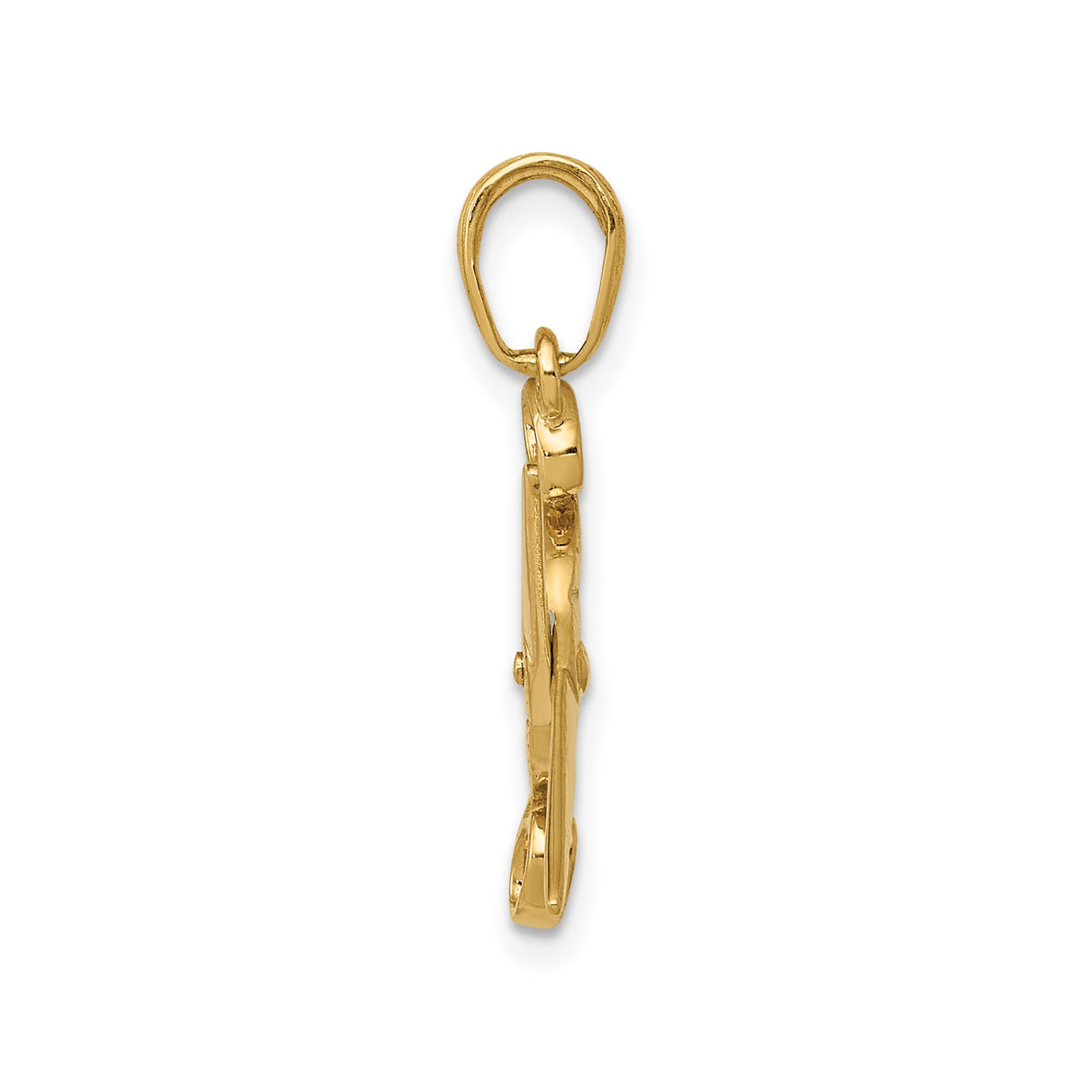 14k Yellow Gold Scissor Pendant Charm, Realistic Detailing, Barber or Hairstylist Jewelry