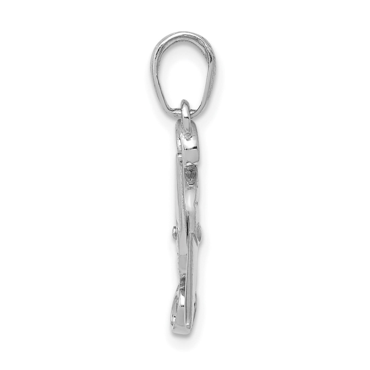 14k White Gold Scissor Pendant with Moveable Cutting Shears, Barber Charm for Hairstylists