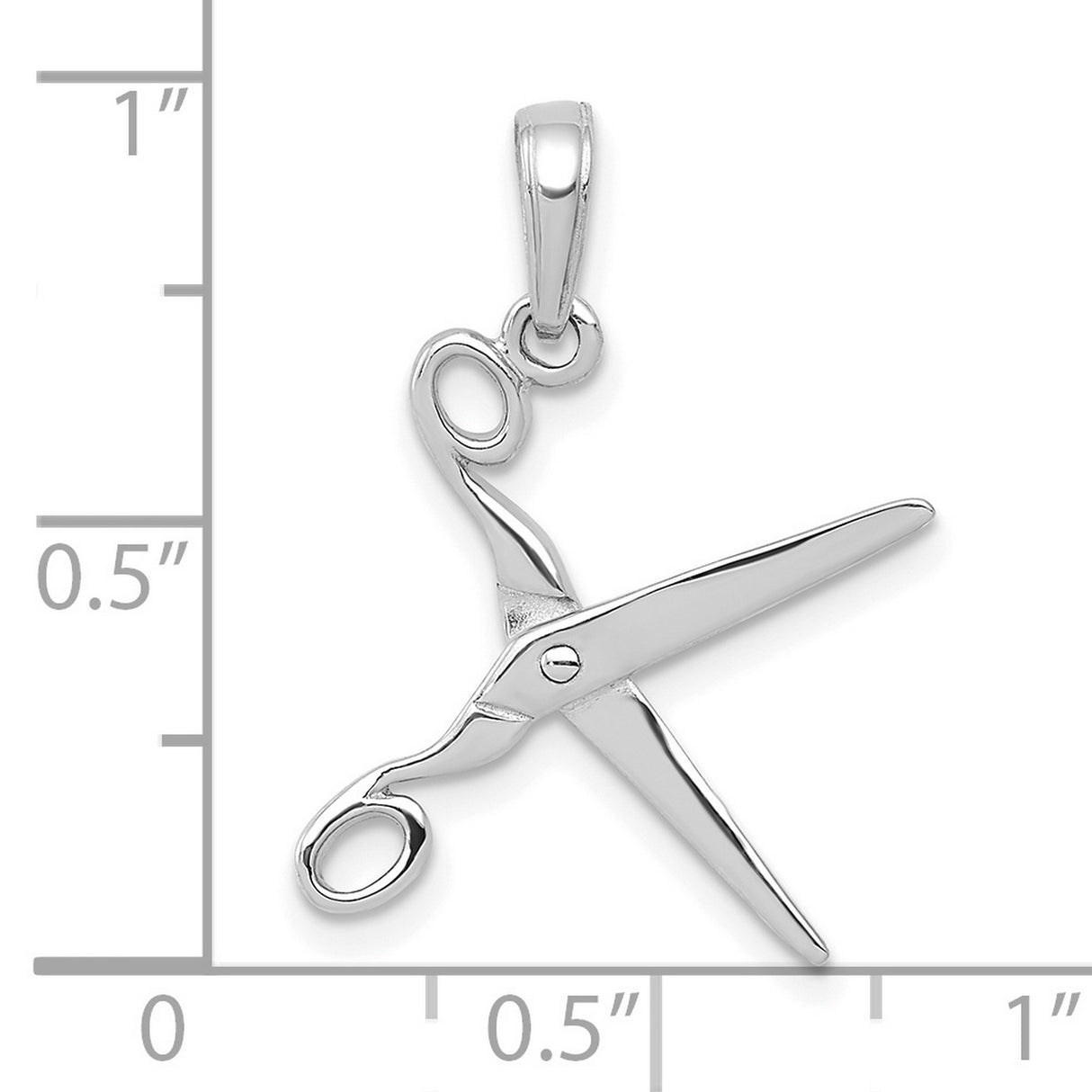 14k White Gold Scissor Pendant with Moveable Cutting Shears, Barber Charm for Hairstylists
