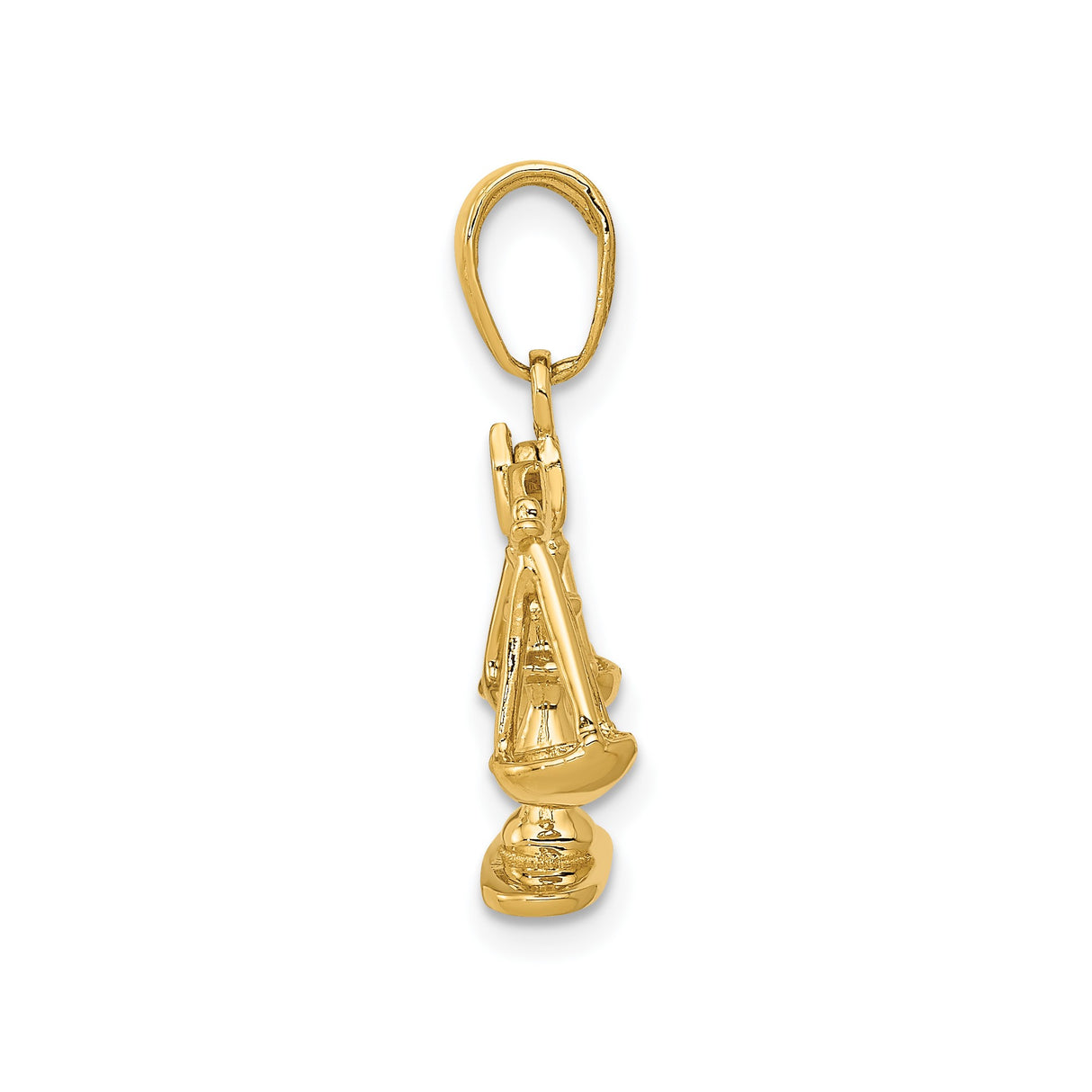 14k Yellow Gold Scales of Justice Pendant, Legal Profession Charm, Unisex Jewelry