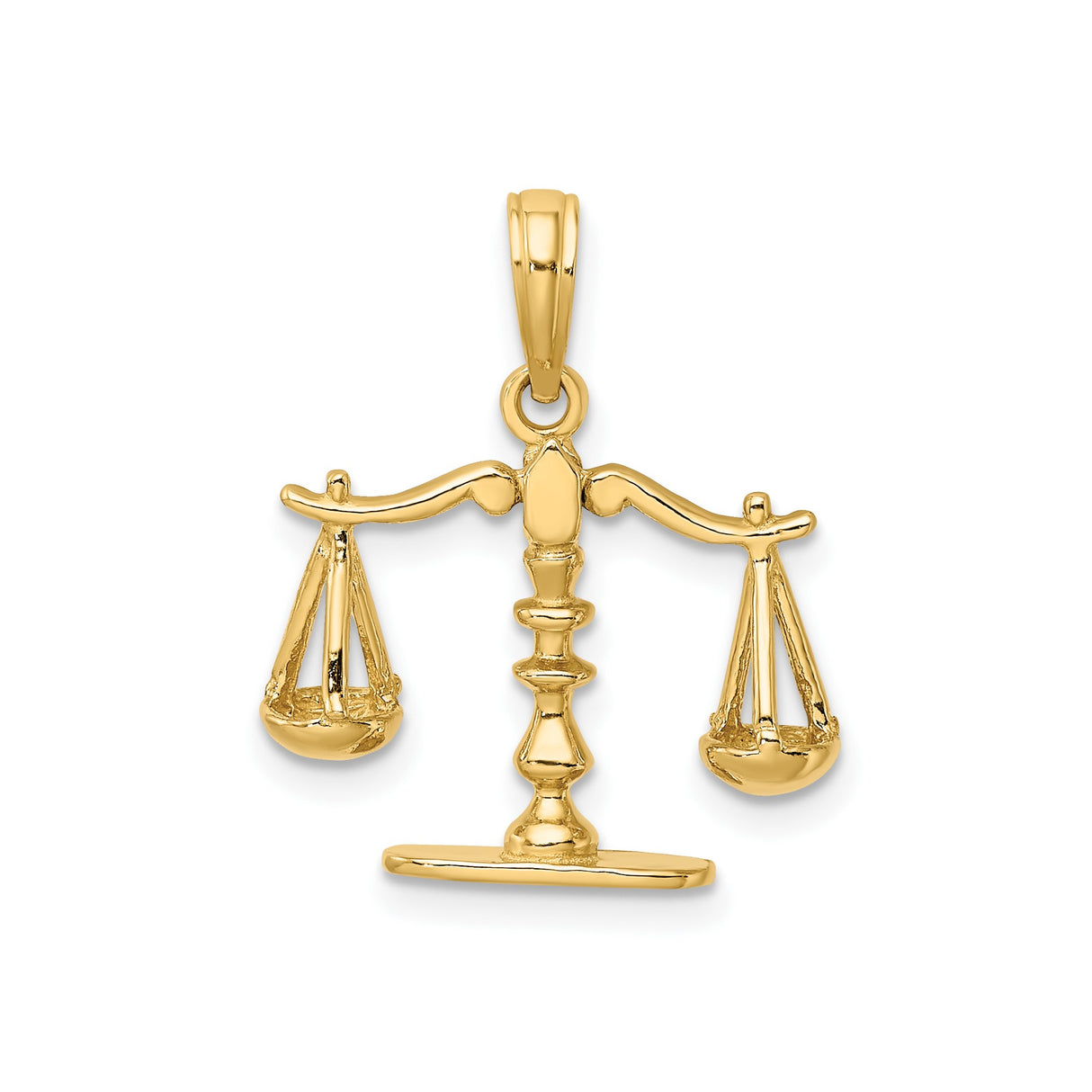14k Yellow Gold Scales of Justice Pendant, Legal Profession Charm, Unisex Jewelry