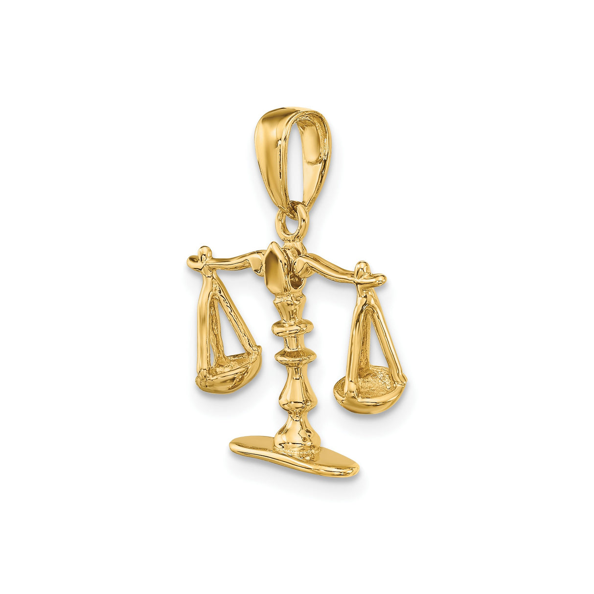 14k Yellow Gold Scales of Justice Pendant, Legal Profession Charm, Unisex Jewelry