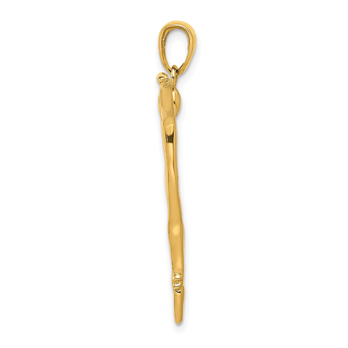 14k Yellow Gold Ballerina Pendant with Graceful Dancer in Mid-Pose