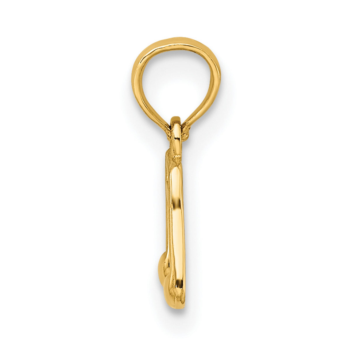 14k Yellow Gold Music Note Pendant with Double Eighth Note Symbol, Polished Musical Charm