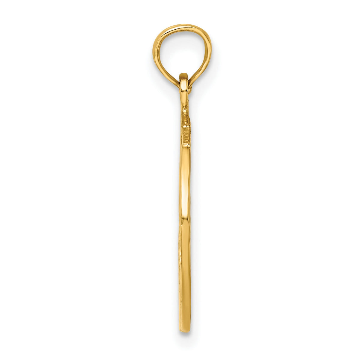 14k Yellow Gold Ballet Dancer Pendant with Female Figure in Circle Frame