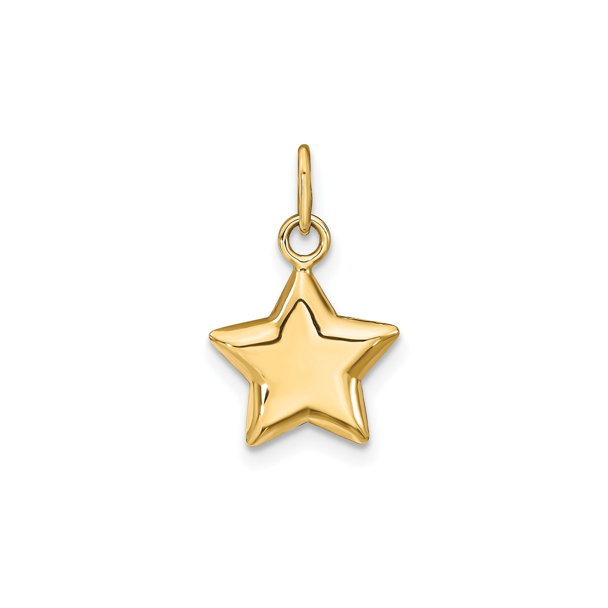 14k Yellow Gold Star Pendant, Polished Five-Point Charm, Minimalist Jewelry for Women