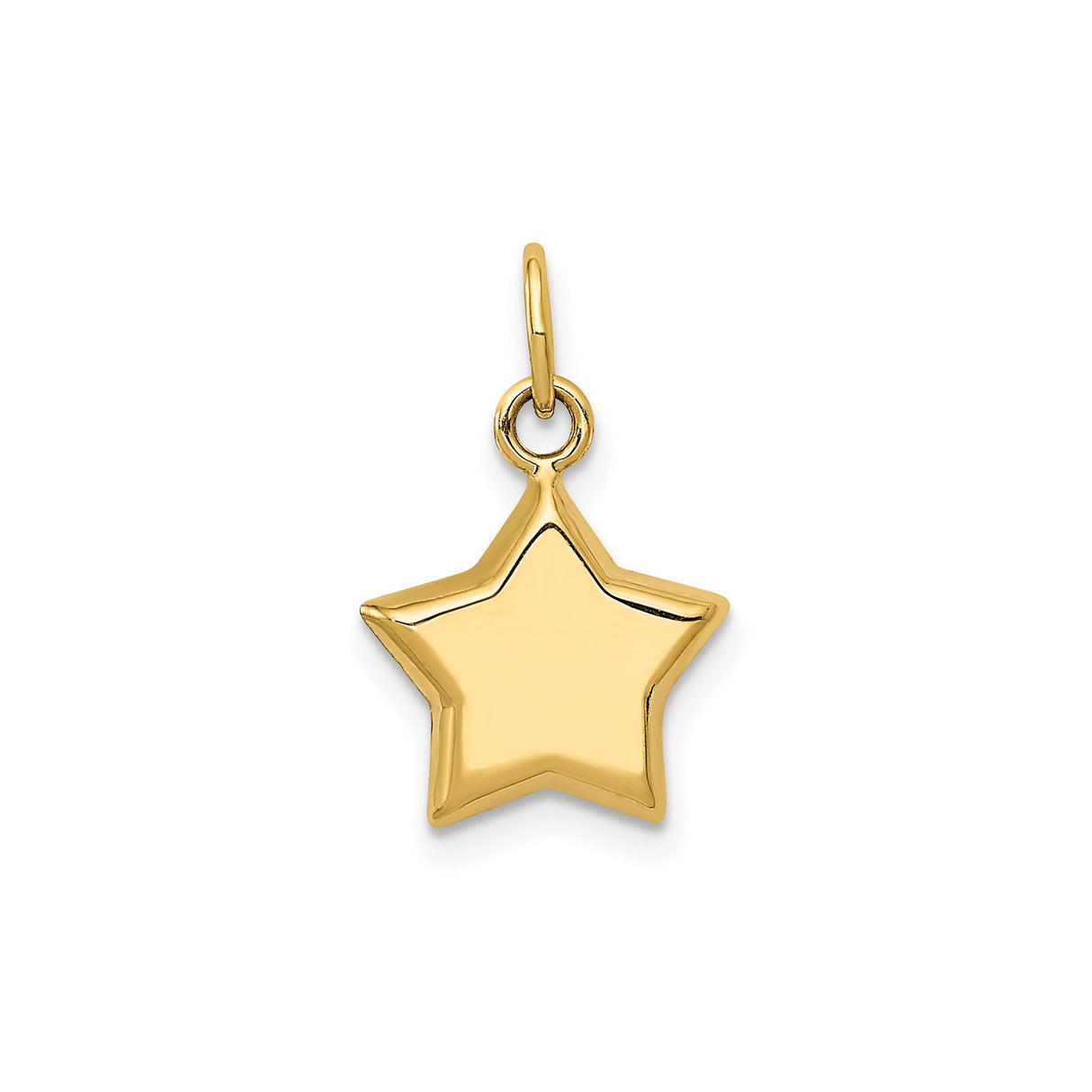 14k Yellow Gold Star Pendant, Polished Five-Point Charm, Minimalist Jewelry for Women