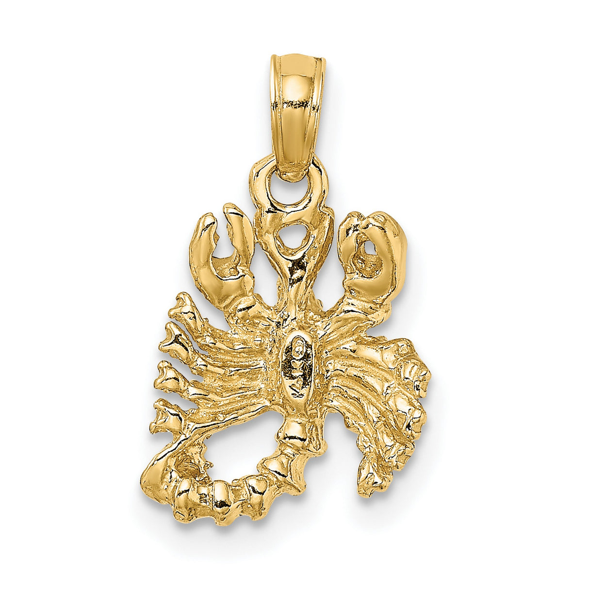 14k Yellow Gold Scorpio Zodiac Pendant with Detailed Scorpion Design