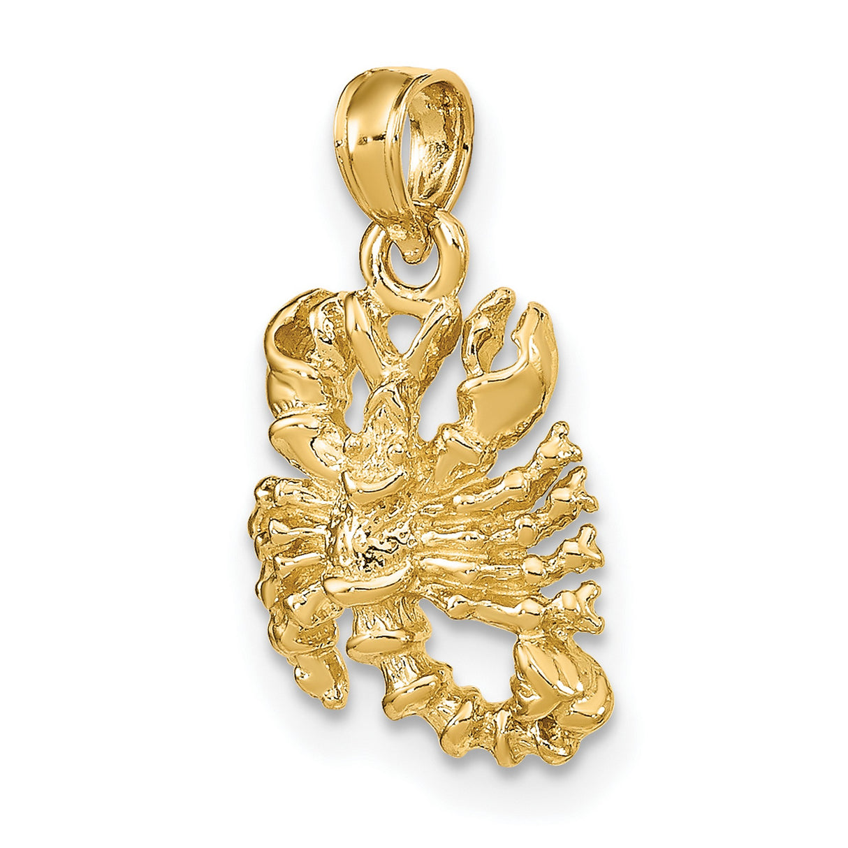 14k Yellow Gold Scorpio Zodiac Pendant with Detailed Scorpion Design