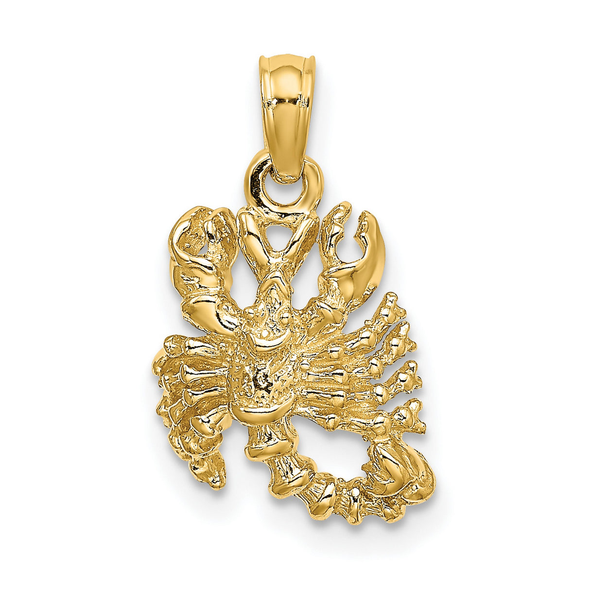 14k Yellow Gold Scorpio Zodiac Pendant with Detailed Scorpion Design