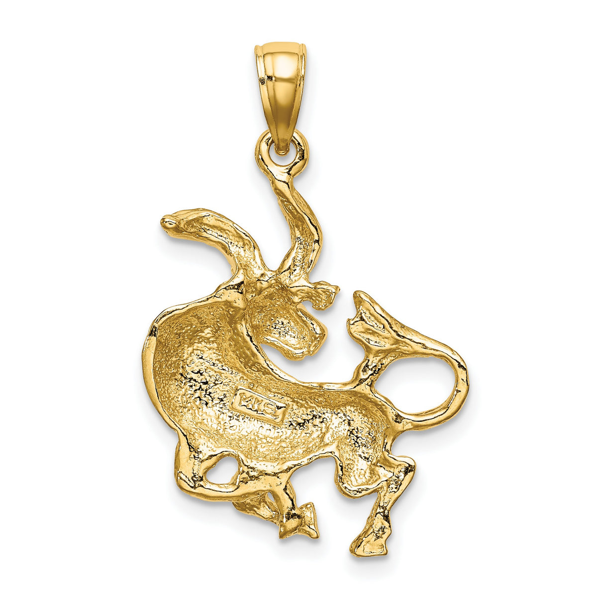 14k Yellow Gold Capricorn Zodiac Pendant with Sea-Goat Design, Astrology Charm for Women or Unisex