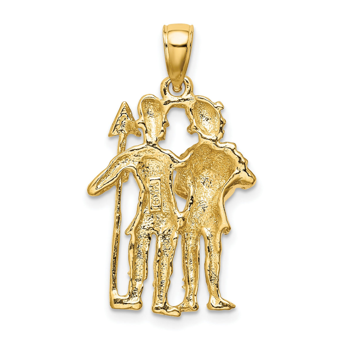 14k Yellow Gold Gemini Pendant with Roman Twin Warriors Zodiac Charm