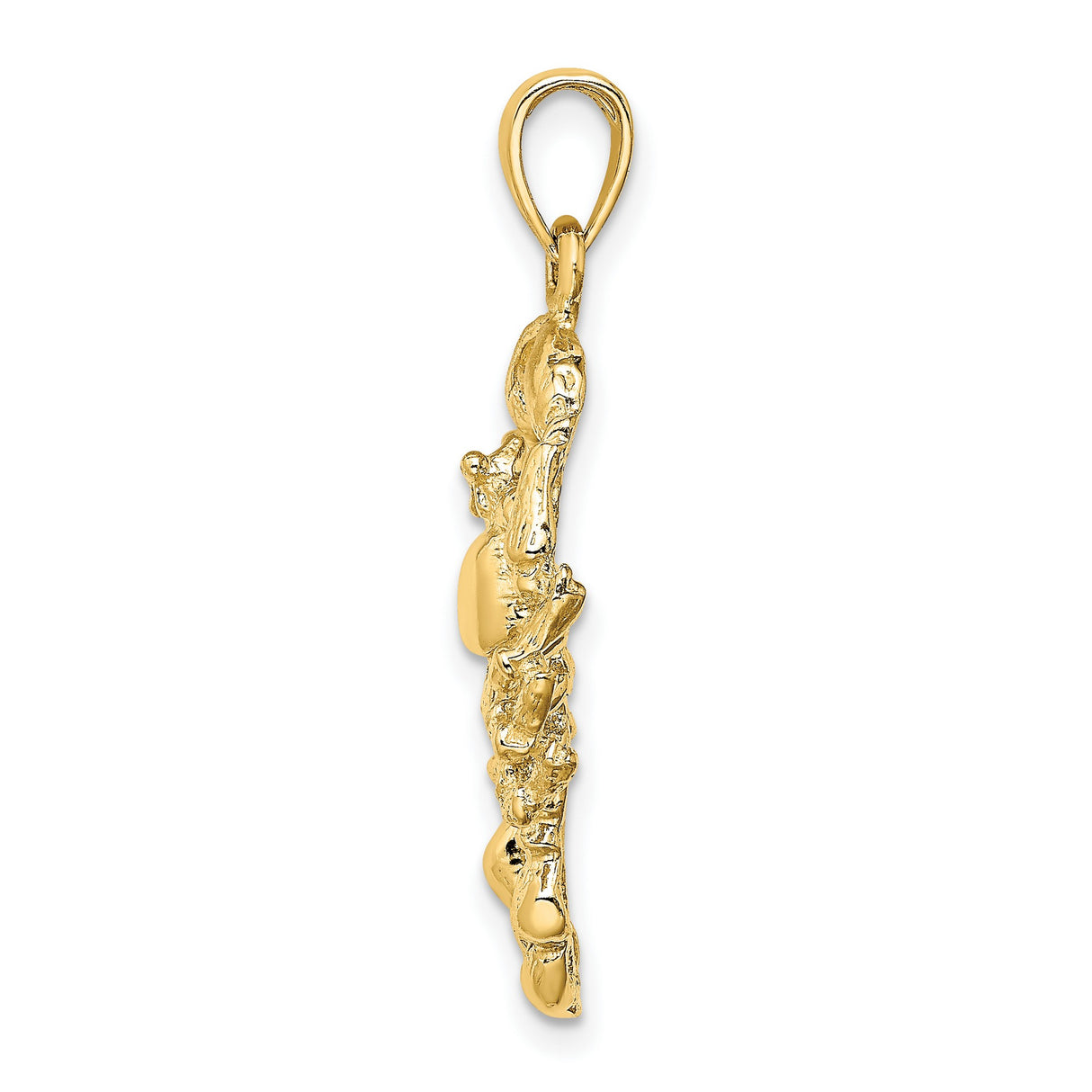 14k Yellow Gold Scorpion Pendant with Clawed Tail, Scorpio Zodiac Symbol for Men