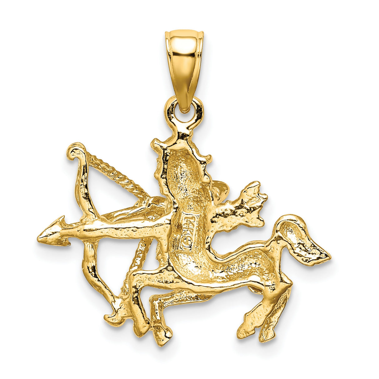 14k Yellow Gold Sagittarius Zodiac Pendant with Centaur Archer Design