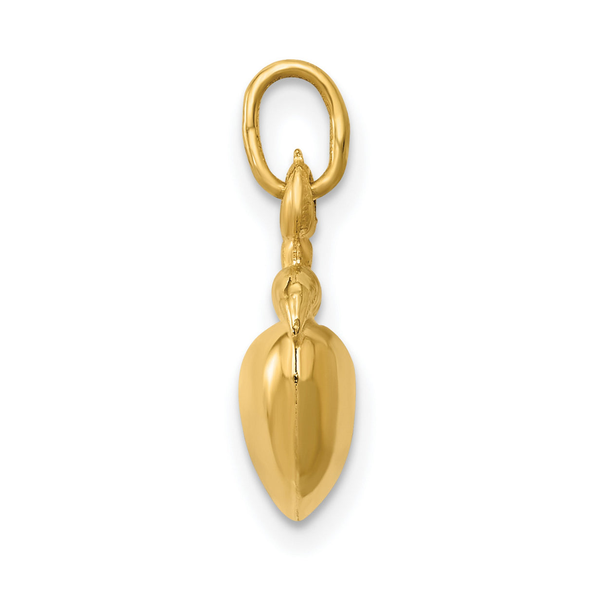 Polished Apple Charm Pendant in Real 14k Yellow Gold