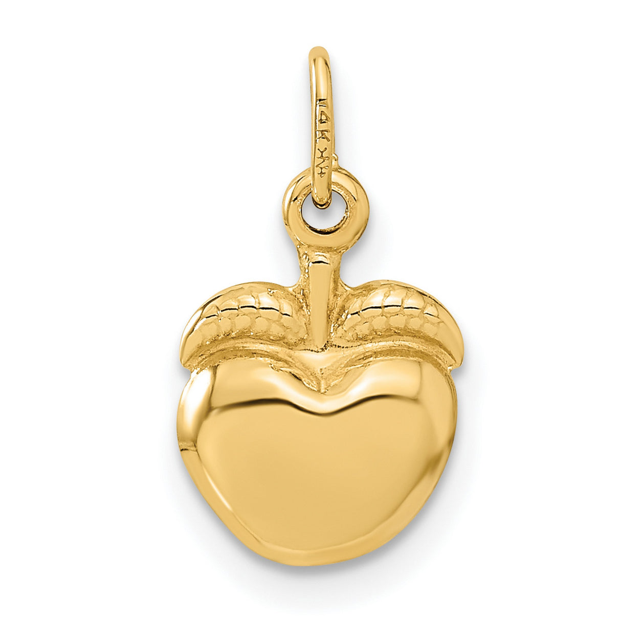 Polished Apple Charm Pendant in Real 14k Yellow Gold