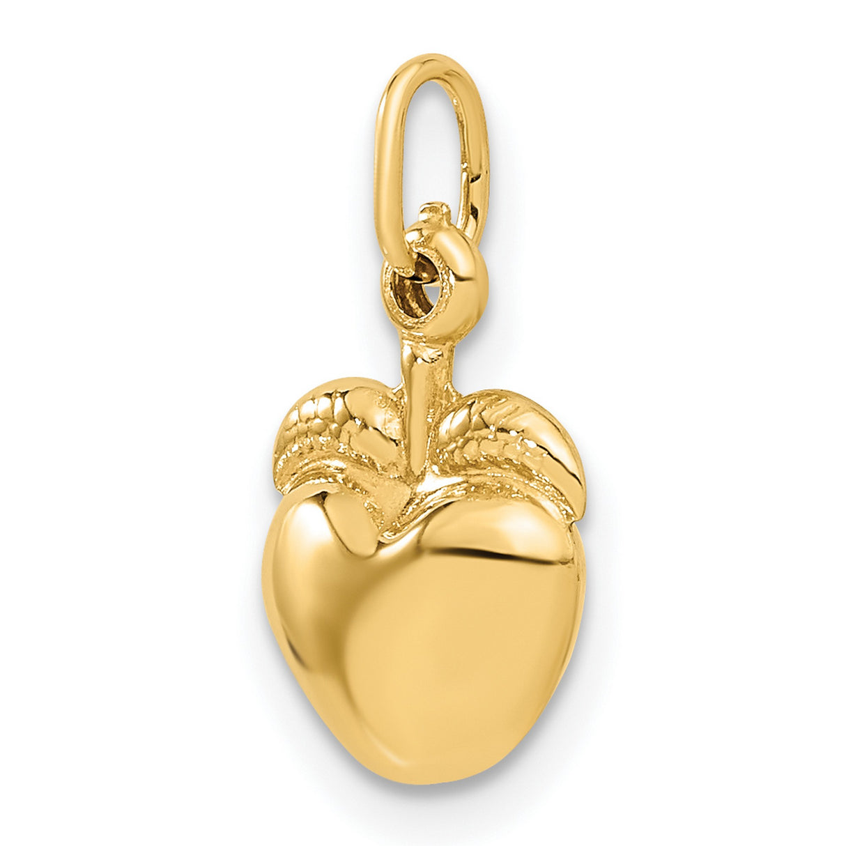 Polished Apple Charm Pendant in Real 14k Yellow Gold