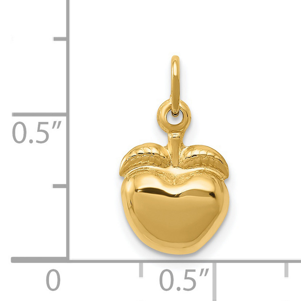 Polished Apple Charm Pendant in Real 14k Yellow Gold