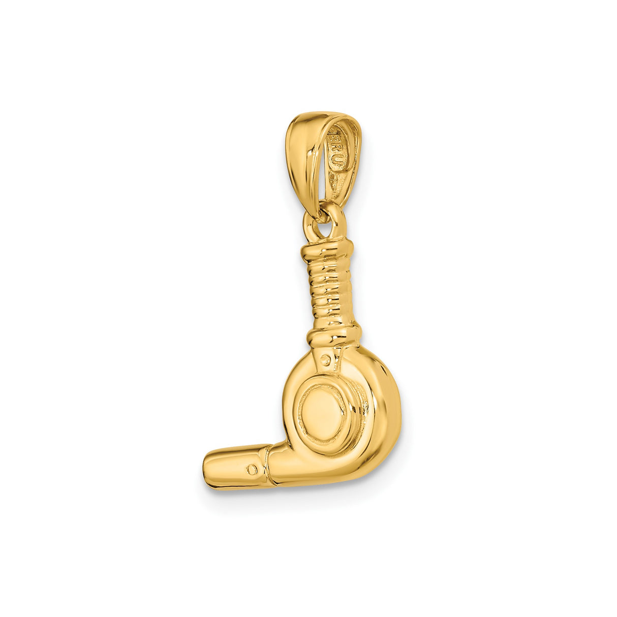 14k Yellow Gold Turbo Pendant, Detailed Automotive Charm for Car Enthusiasts and Gearheads