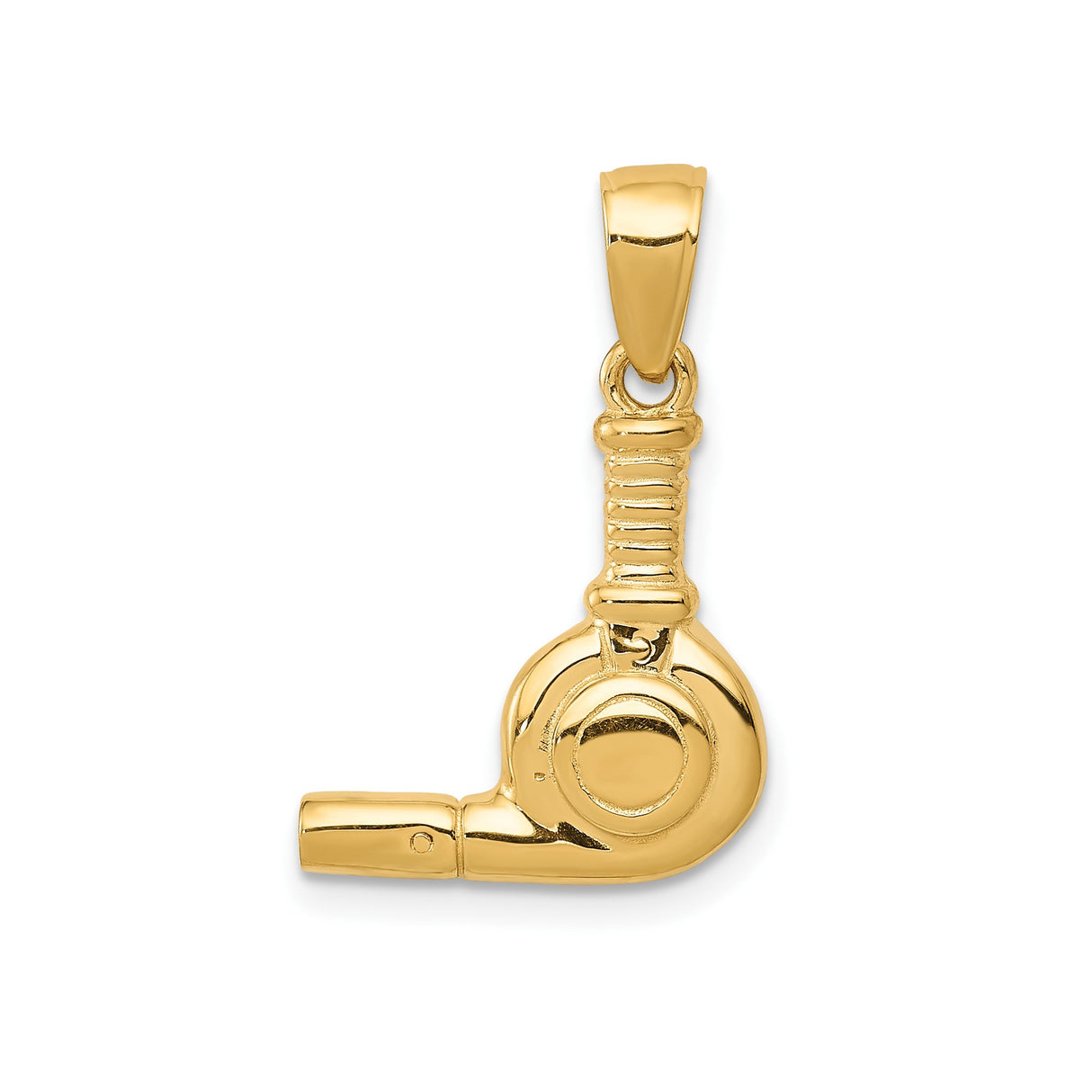 14k Yellow Gold Turbo Pendant, Detailed Automotive Charm for Car Enthusiasts and Gearheads