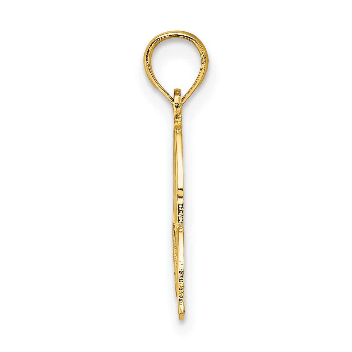 14k Yellow Gold Palm Tree Pendant, Hawaiian Aloha Tropical Beach Travel Charm for Women